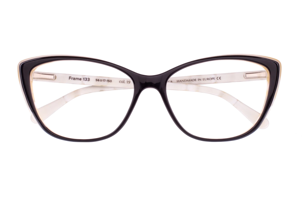 Irene black and white cateye eyeglasses